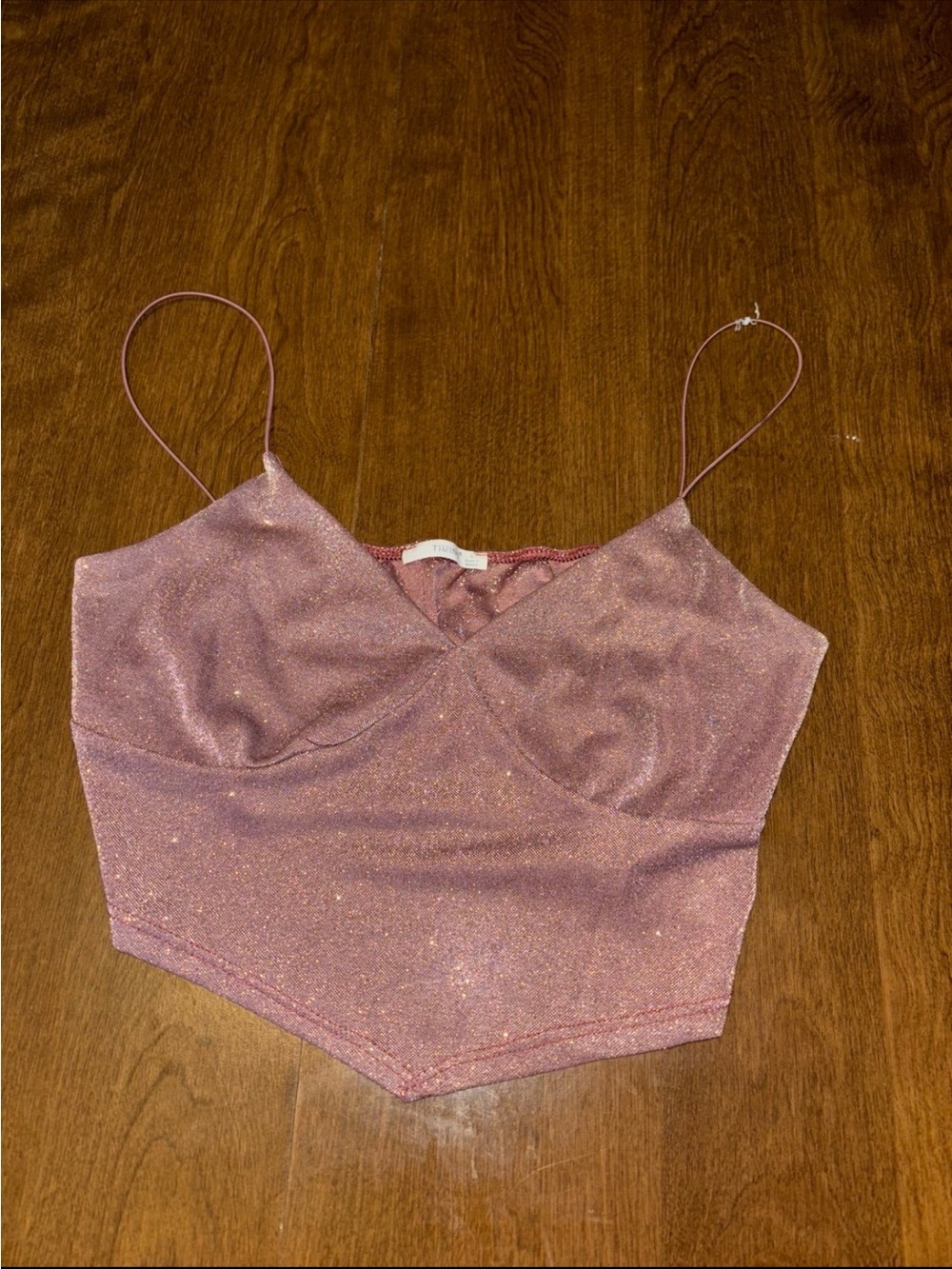 Glittery Rose Pink Sparkle tank top